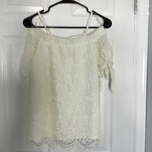 Lace cold shoulder top